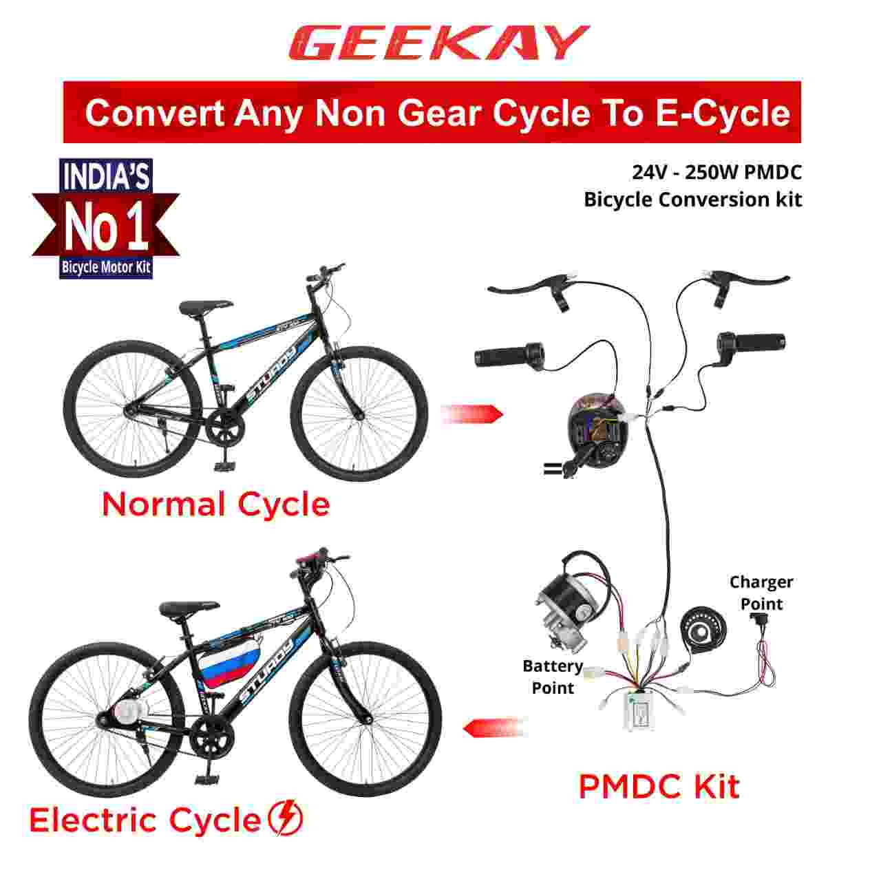 Geekay Electric cycle kit with battery
